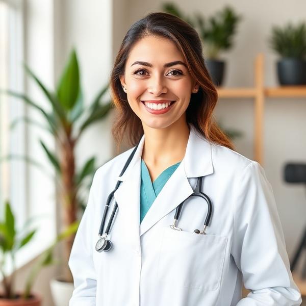 Physiotherapeutin mit freundlichem Lächeln